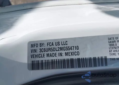 2021 Ram 2500 Big Horn 4X4 6'4 Box from USA, damaged, VIN 3C6UR5DL2MG554710